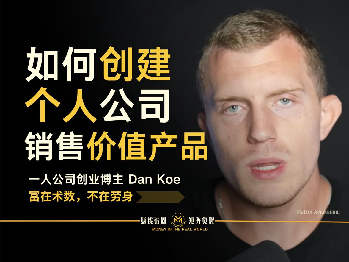 Dan Koe : 如何创建个人公司销售价值产品来换取丰厚利润回报哔哩哔哩bilibili