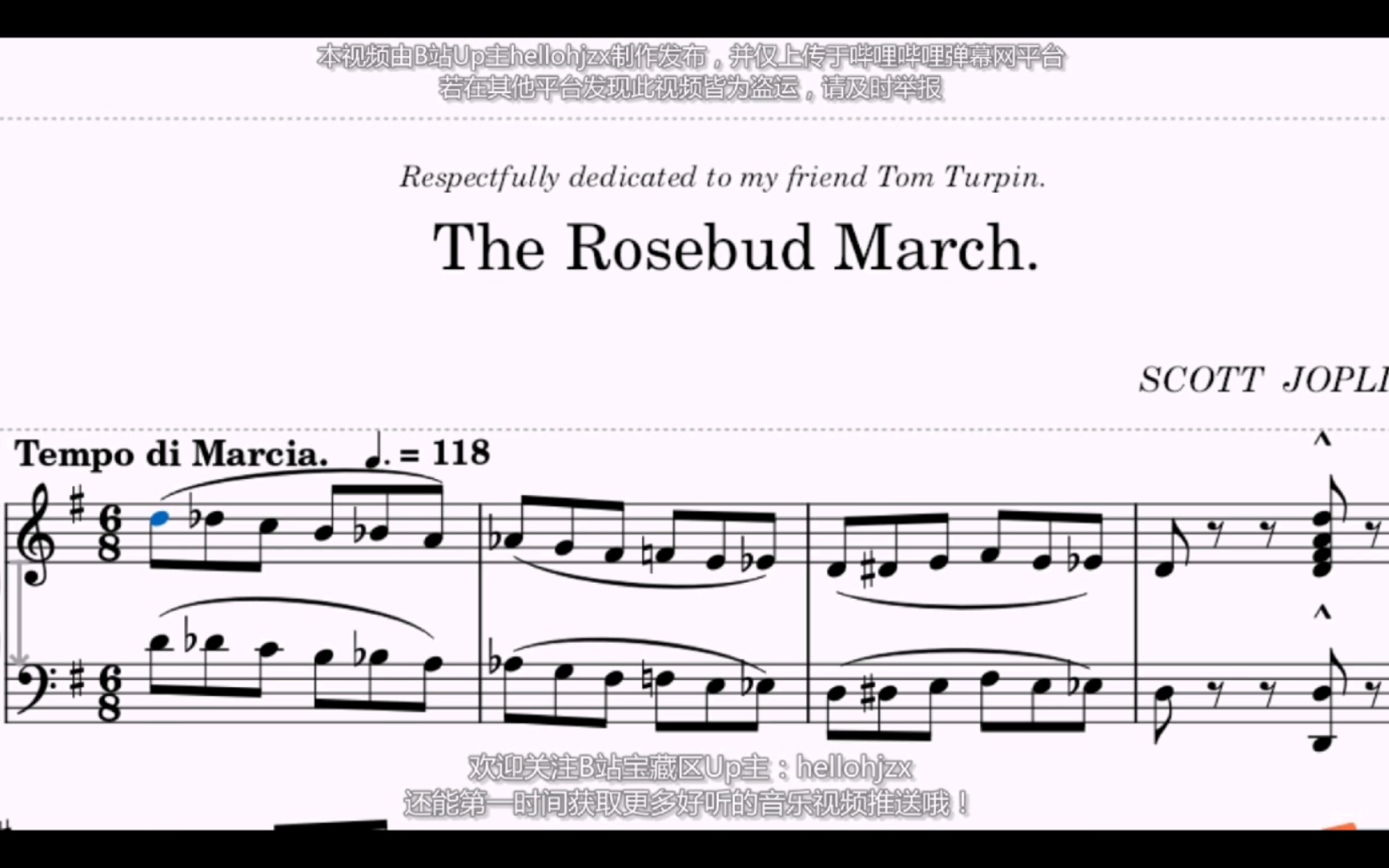 [图]乔普林：《玫瑰花蕾进行曲》-Scott Joplin:The Rosebud March（1905年发表的拉格泰姆二步进行曲）