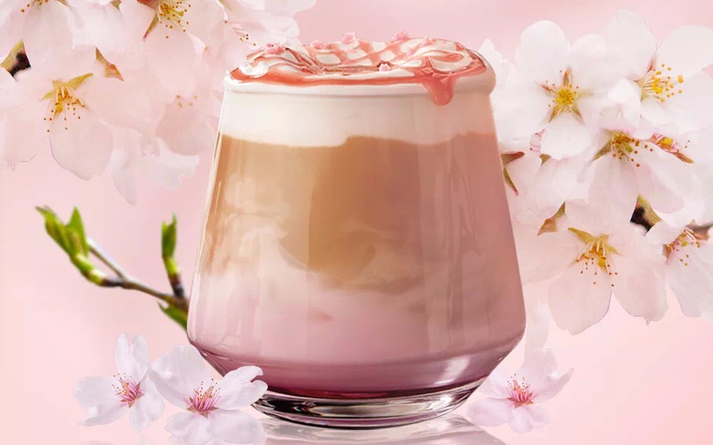 七十多元买了两杯洗手液星巴克新品樱花浪漫玛奇朵体验报告小达达吃遍