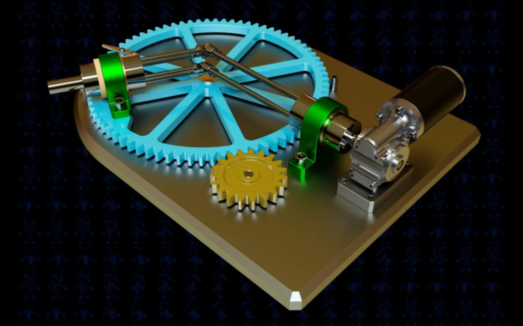 一块齿轮回转机构三维动画,估计只有机械专业才能看懂它的原理