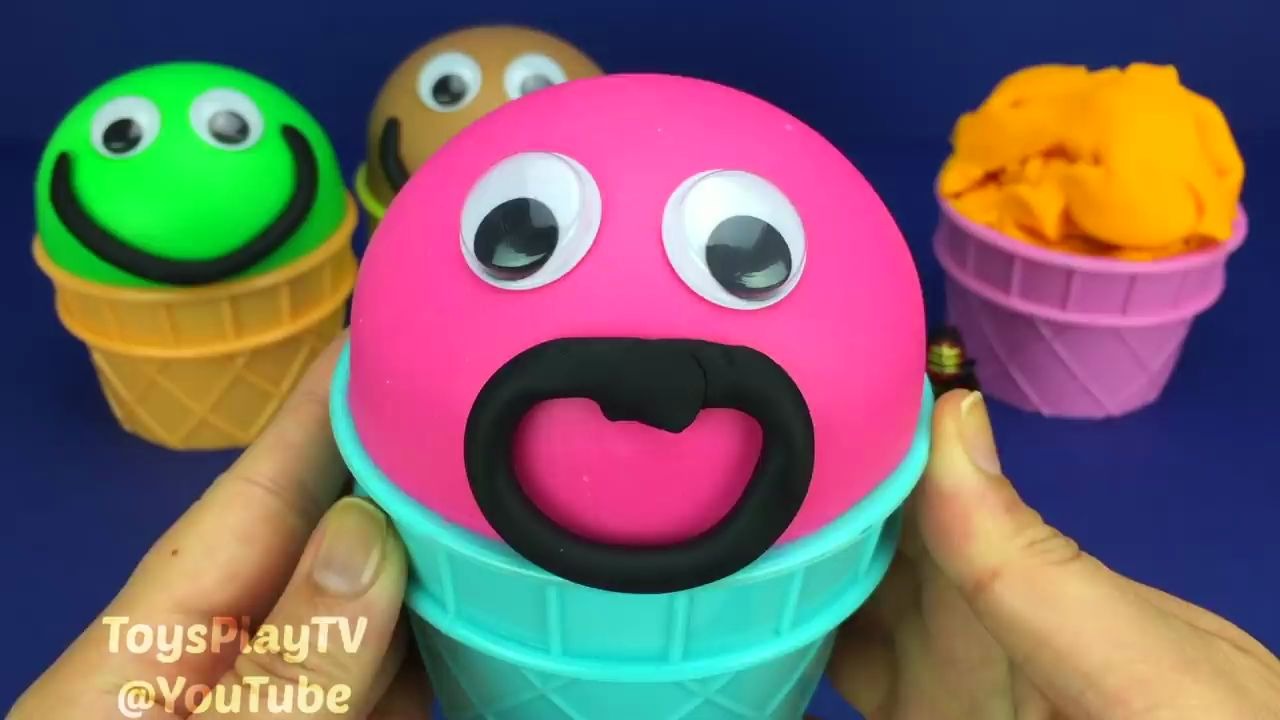 [图]4 Colors Play Doh Ice Cream Cups PJ Masks Lego Surprise Toys Hatchimals Shopkins