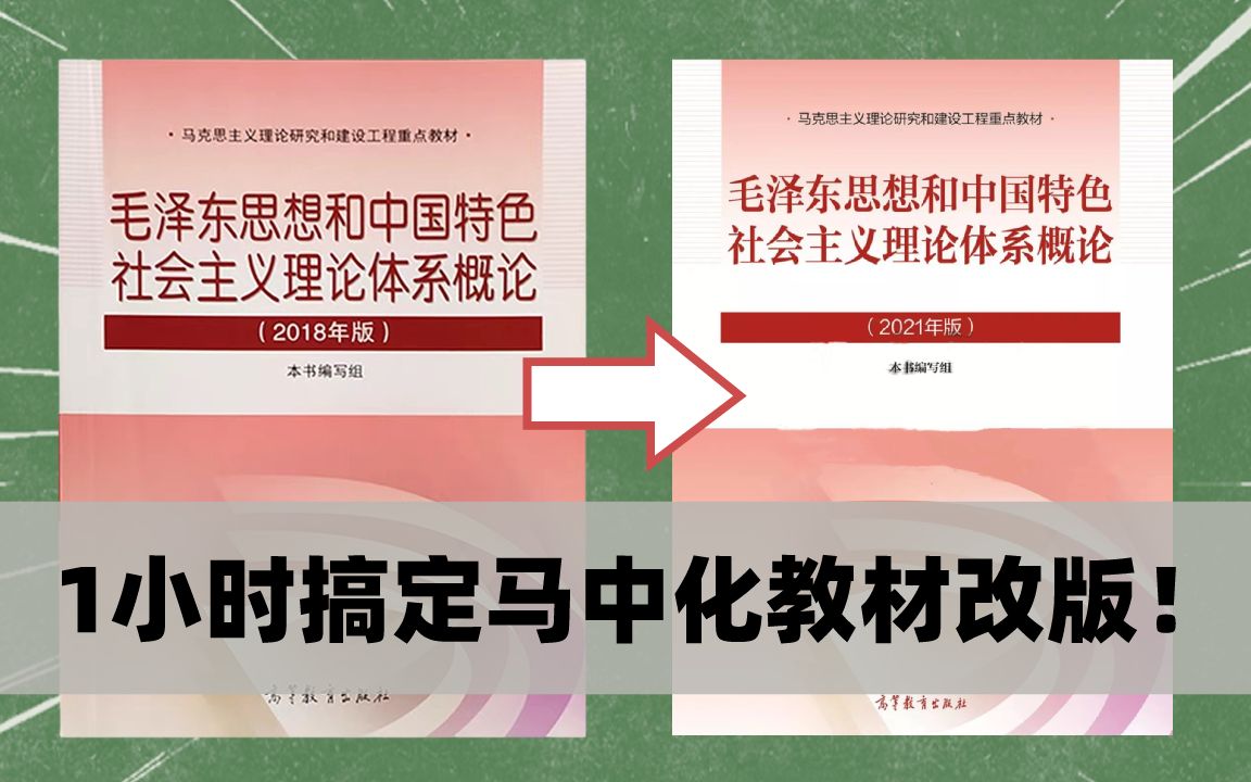 马理论考研丨带你逐句分析马中化2021新版教材中的增!减!改!!丨马克思主义理论考研丨复试、网课、课程、备考、考试、经验、研究生、调剂、真题、...