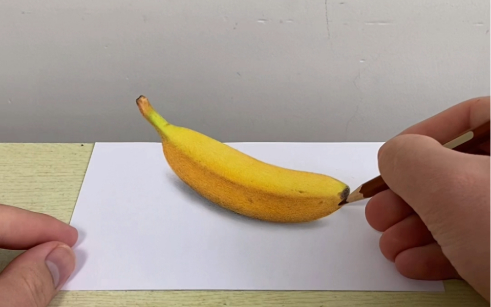 【3d立体画】彩铅手绘立体画香蕉,简单易学