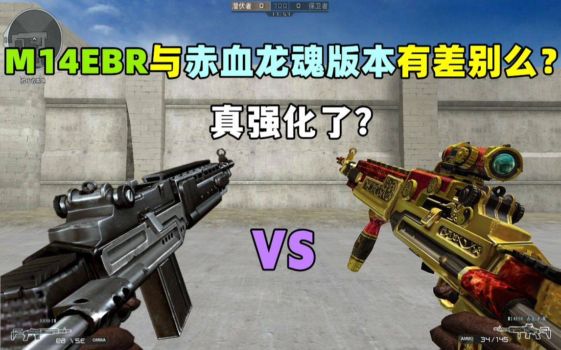 【CF趣味实验】M14EBR与赤血龙魂版本有差别么?真强化了?-斐迪楠-斐迪楠-哔哩哔哩视频