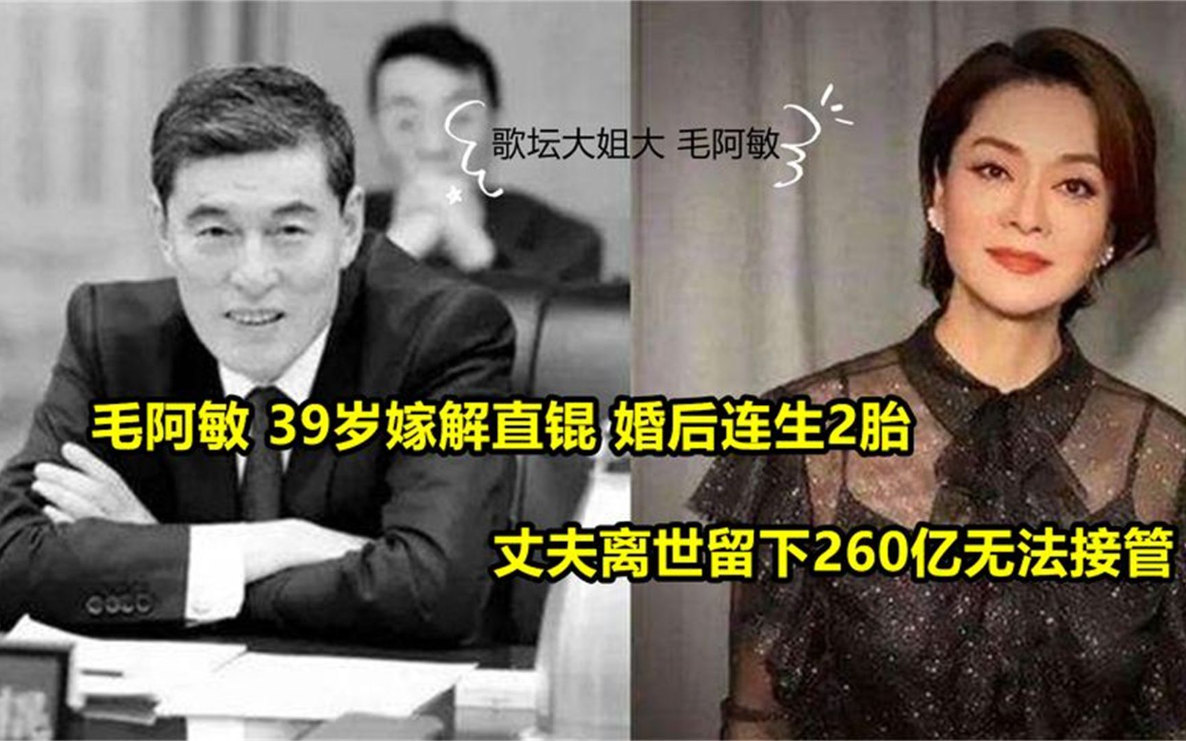 毛阿敏:39岁嫁解直锟,婚后连生2胎,丈夫离世留下260亿无法接管哔哩哔哩bilibili