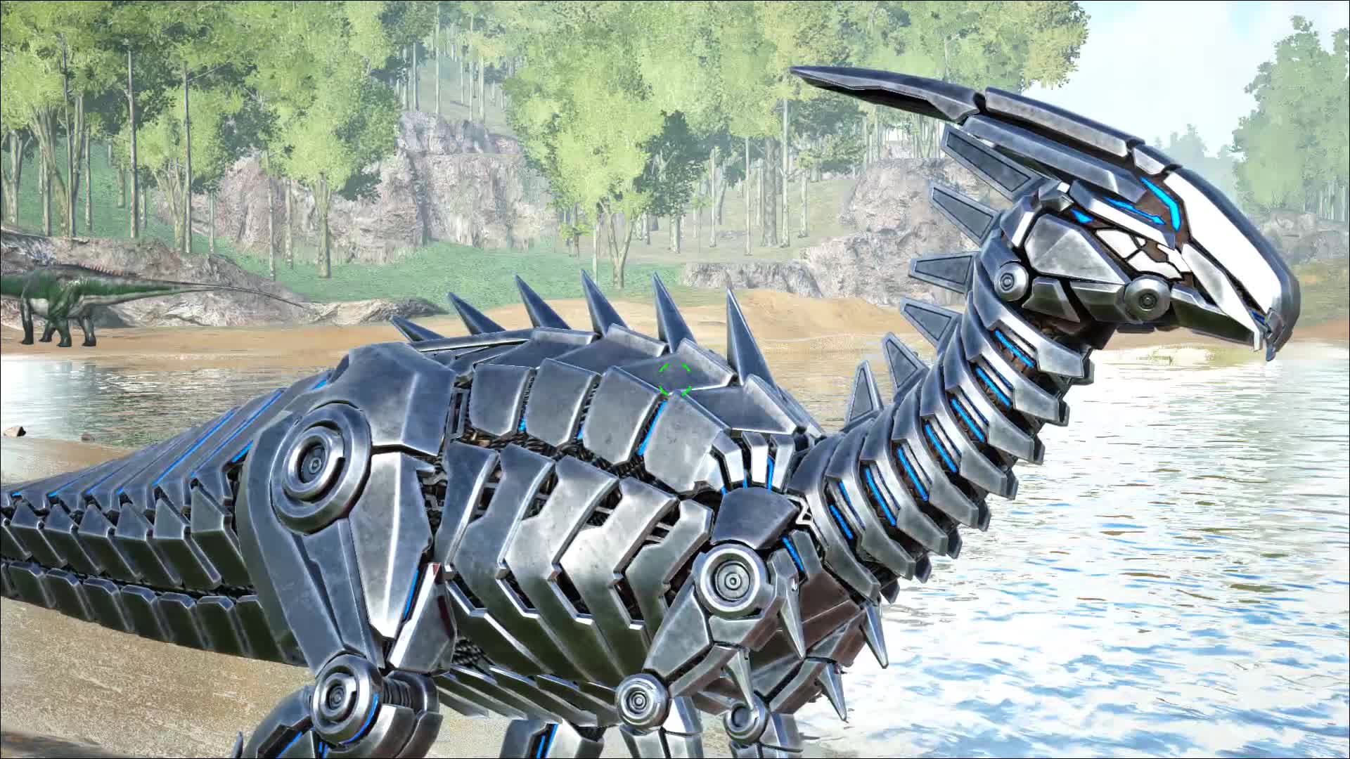 肉肉 方舟游戏恐龙1519机器副栉龙!_哔哩哔哩_bilibili