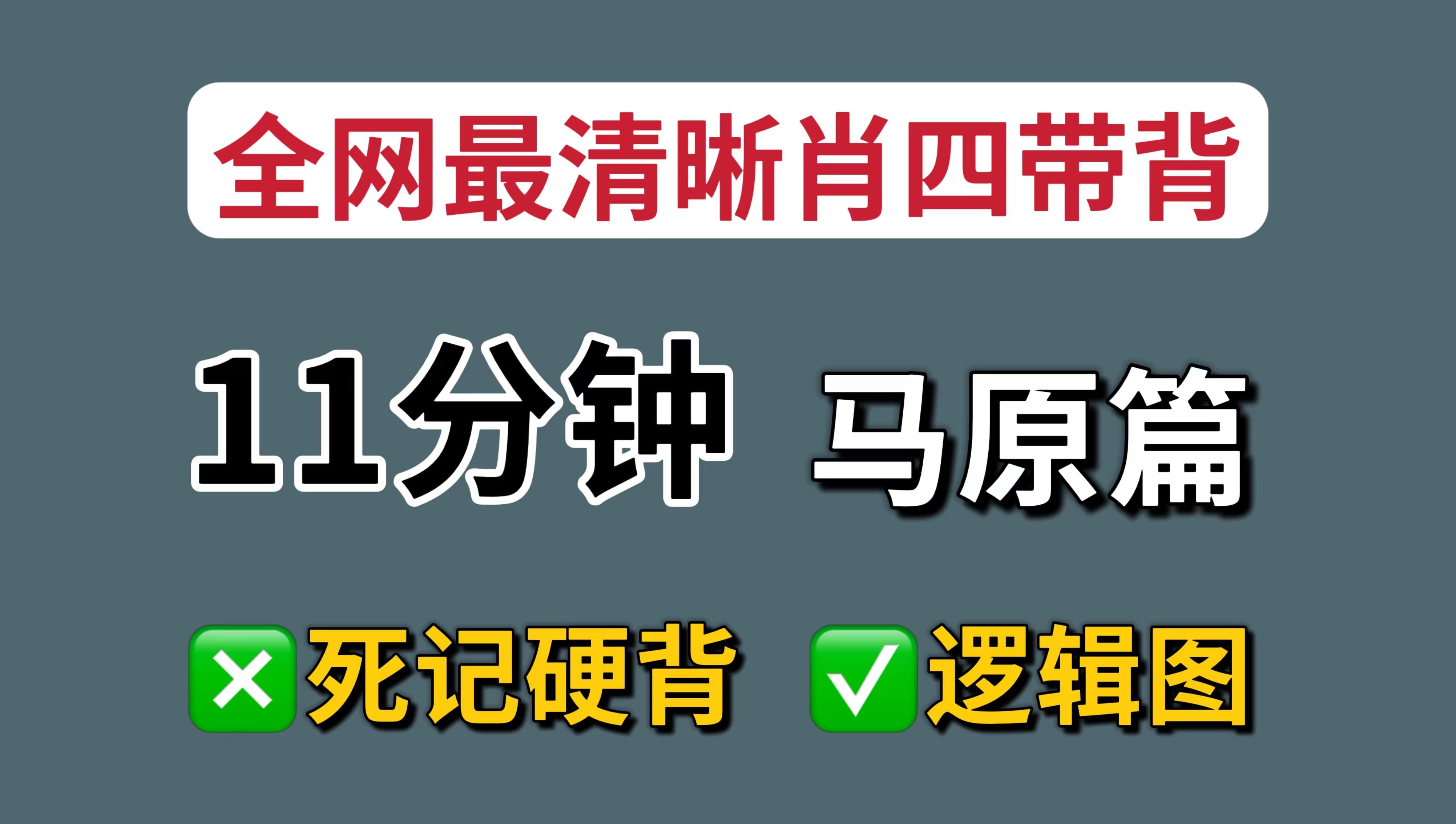 11min带背肖四马原,全网最清晰逻辑!错过会哭!【小谭】哔哩哔哩bilibili