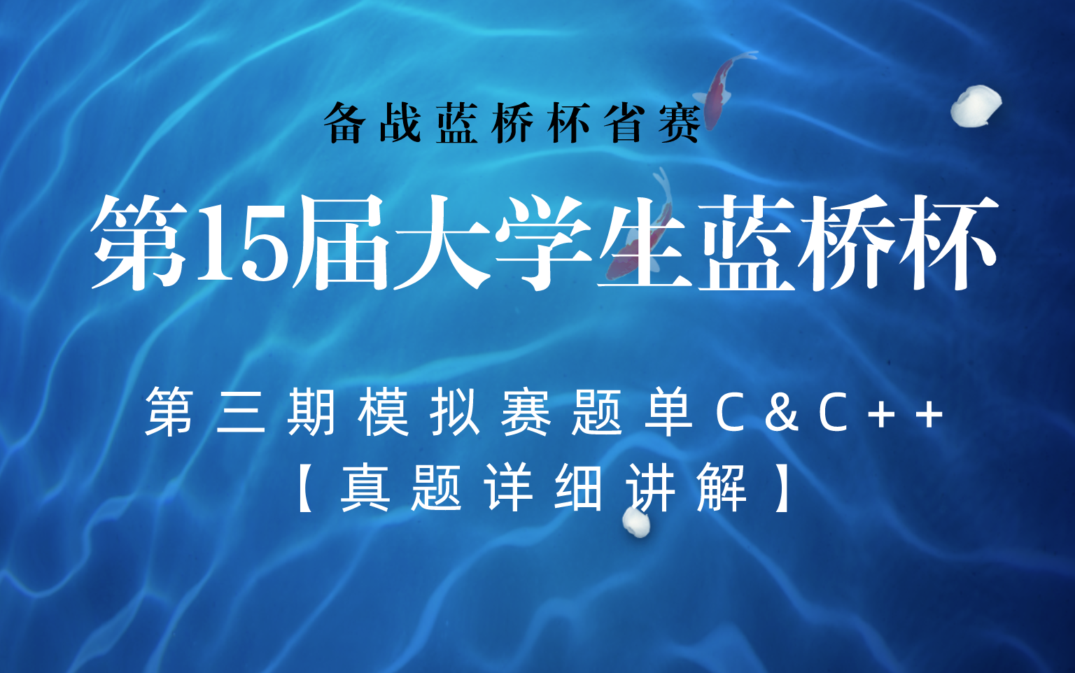 【备战蓝桥杯省赛】第15届大学生蓝桥杯第三期C&C++模拟赛题目讲解哔哩哔哩bilibili