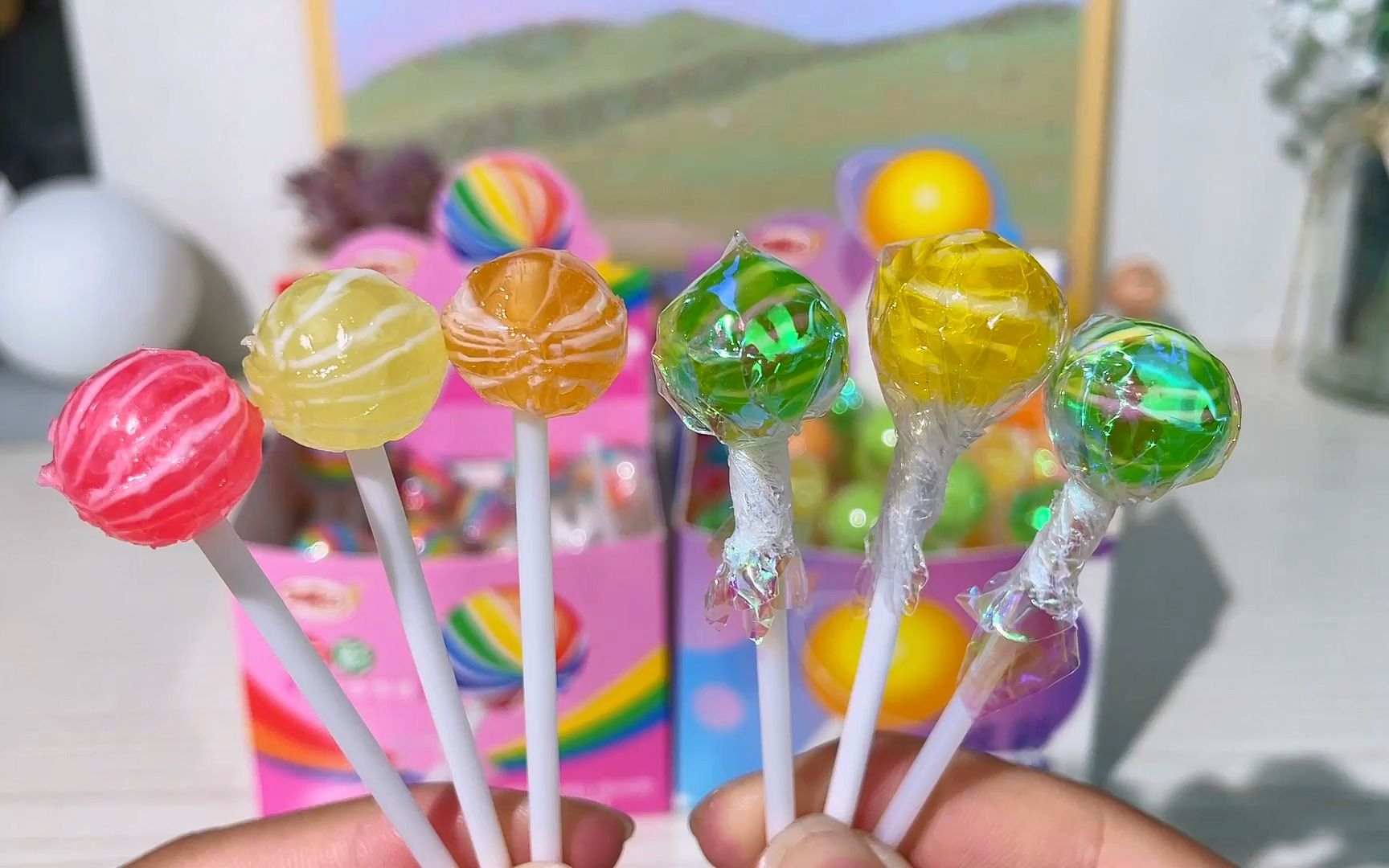 小小一根的七彩电光棒棒糖~酸酸甜甜的巨好吃!