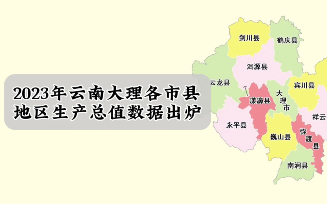 云南大理州各市县2023年gdp数据:大理市稳居第一,永平超云龙