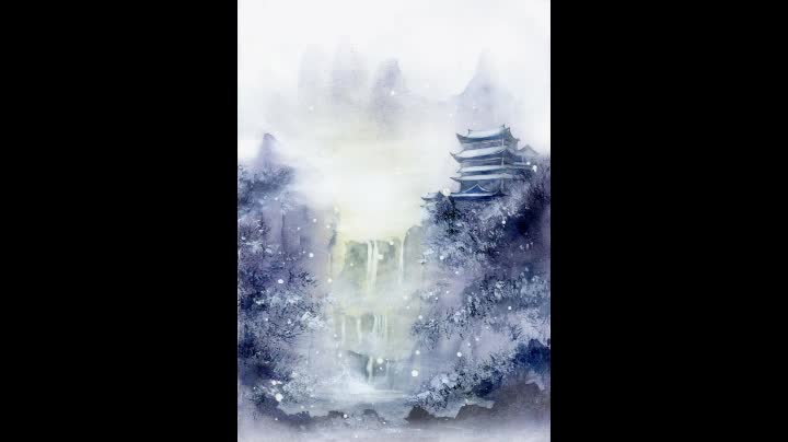 山河人间——【手绘】水彩插画教程古风风景手绘水彩哔哩哔哩bilibili