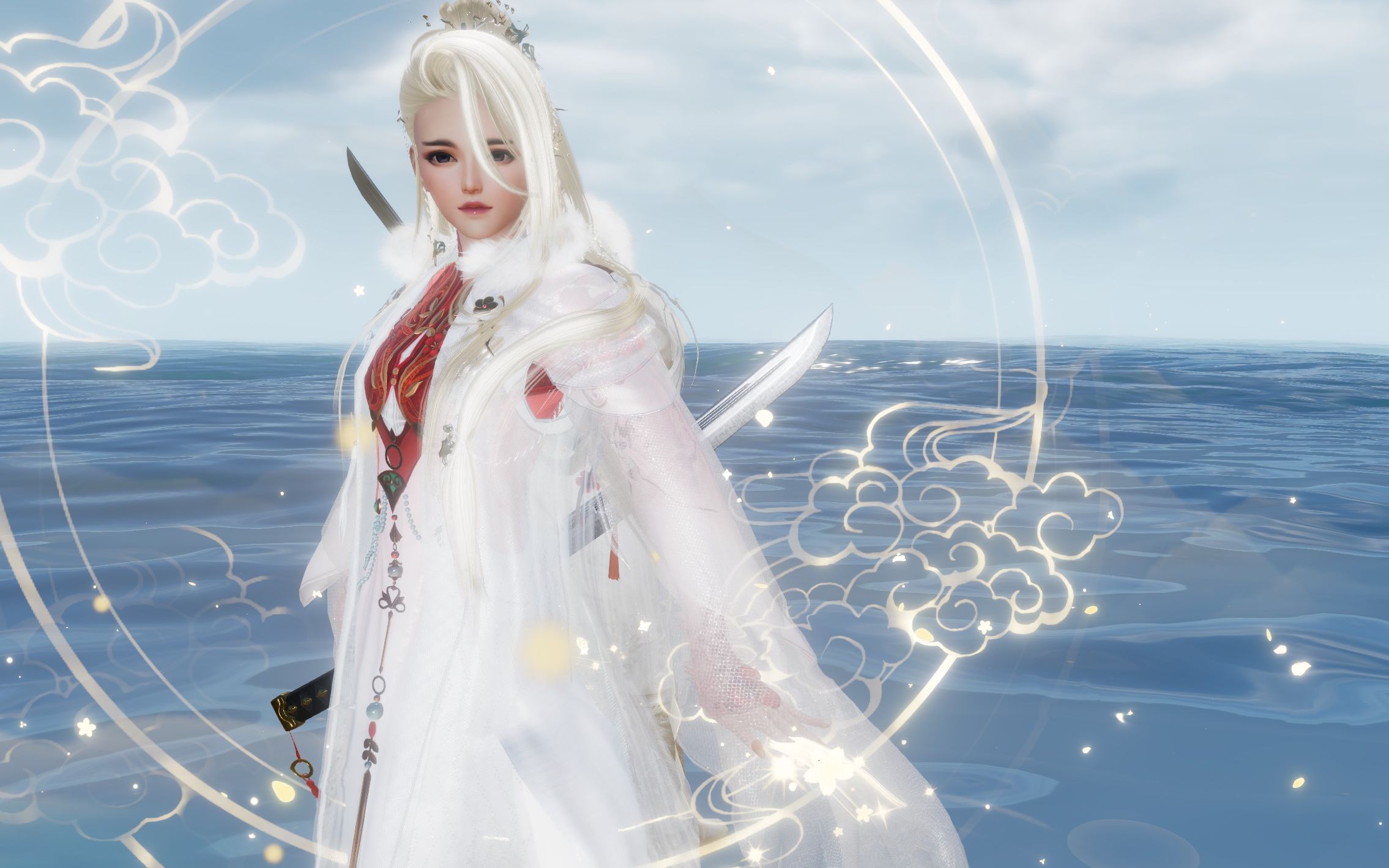 【剑网三】云中雪霁外观 明镜高悬刀舞动作(成男成女)