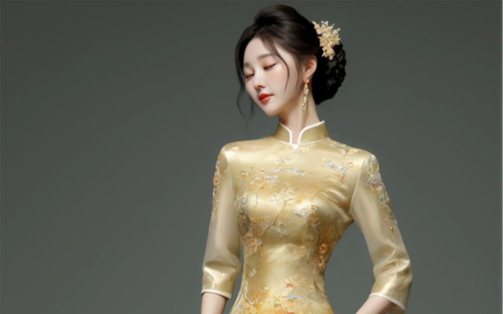 结婚礼服裙旗袍改良新中式穿搭