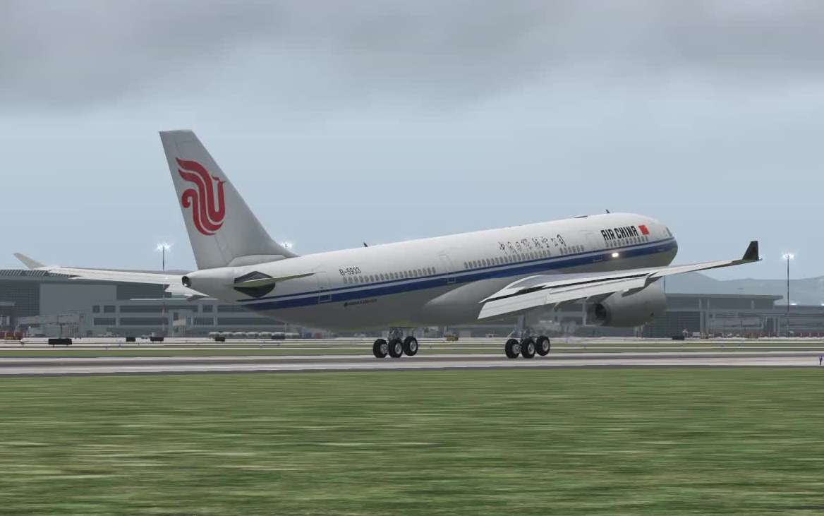 x-plane a330国航式拉飘着陆在zggg,今天的风儿有点喧嚣~_哔哩哔哩
