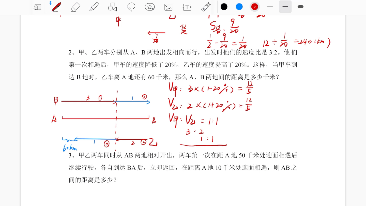 [图]6下复习-比例行程问题