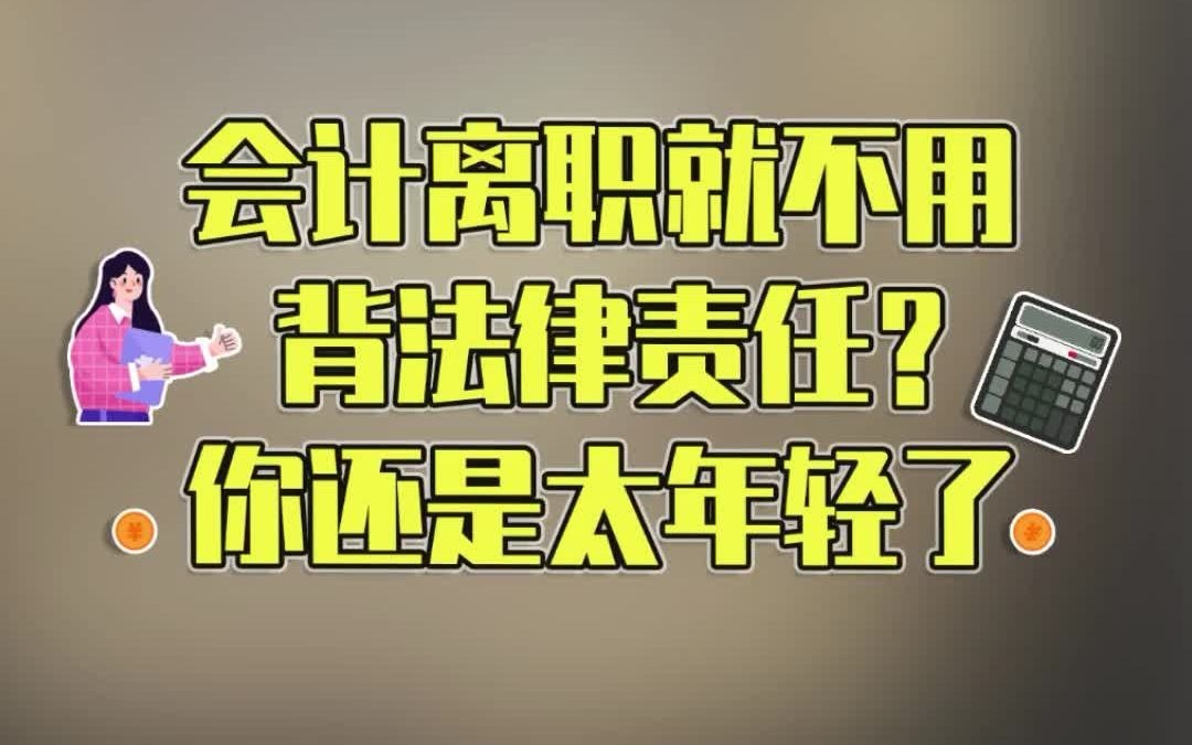 会计离职后就不用背法律责任?我看你还是太年轻了~哔哩哔哩bilibili