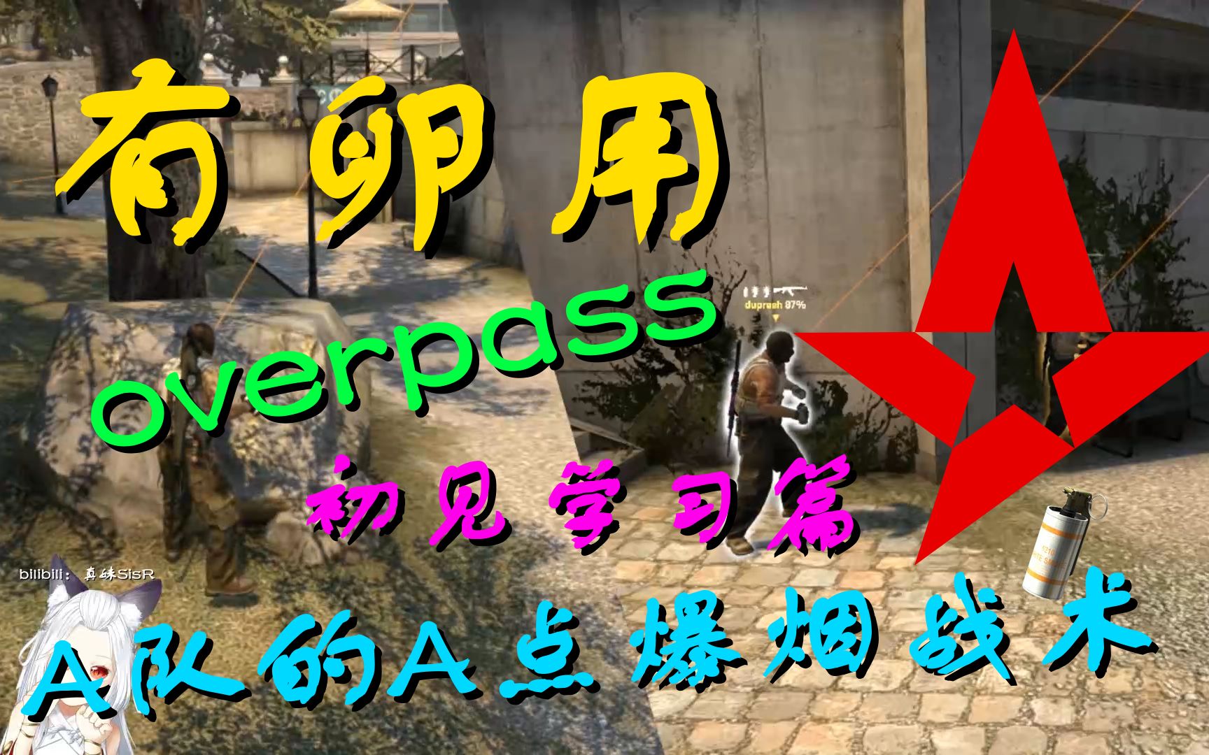 【CSGO】这学了有卵用 overpass A队的A点爆烟战术[初见学习篇]哔哩哔哩bilibili