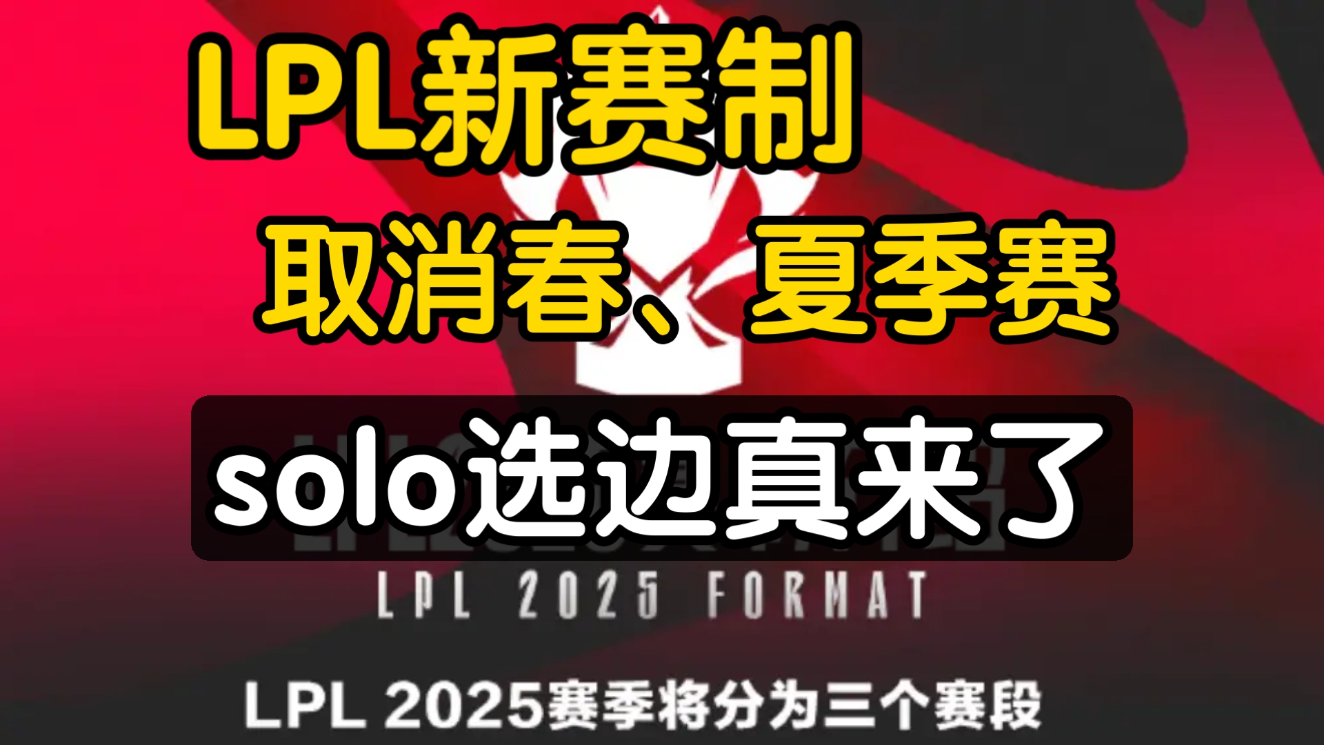 2025LPL全新赛制公布:第一赛段采用双边无畏征召加SOLO选边赛事