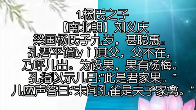 文言文阅读基础篇:1.杨氏之子哔哩哔哩bilibili