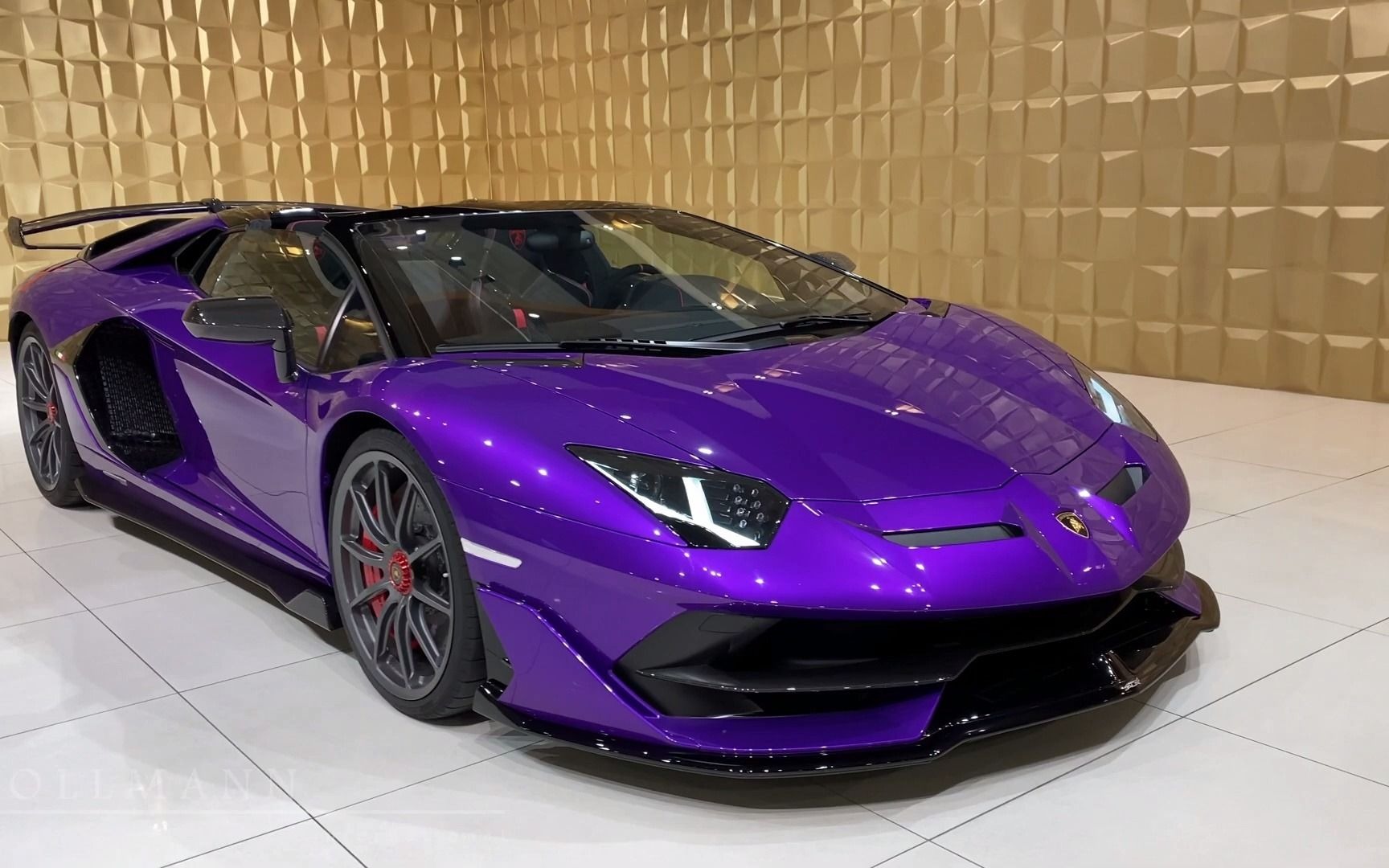 4k!2020 兰博基尼aventador svj roadster紫色