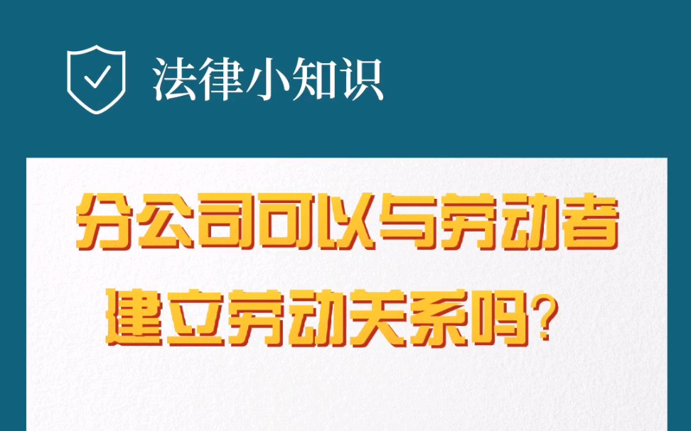 分公司可以与劳动者建立劳动关系吗?哔哩哔哩bilibili