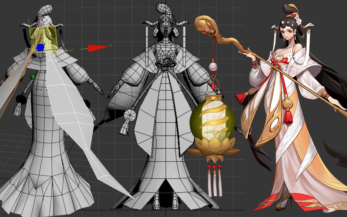 【3dmax人物建模】从裸模开始教你古风游戏人物模型搭建,零基础人物