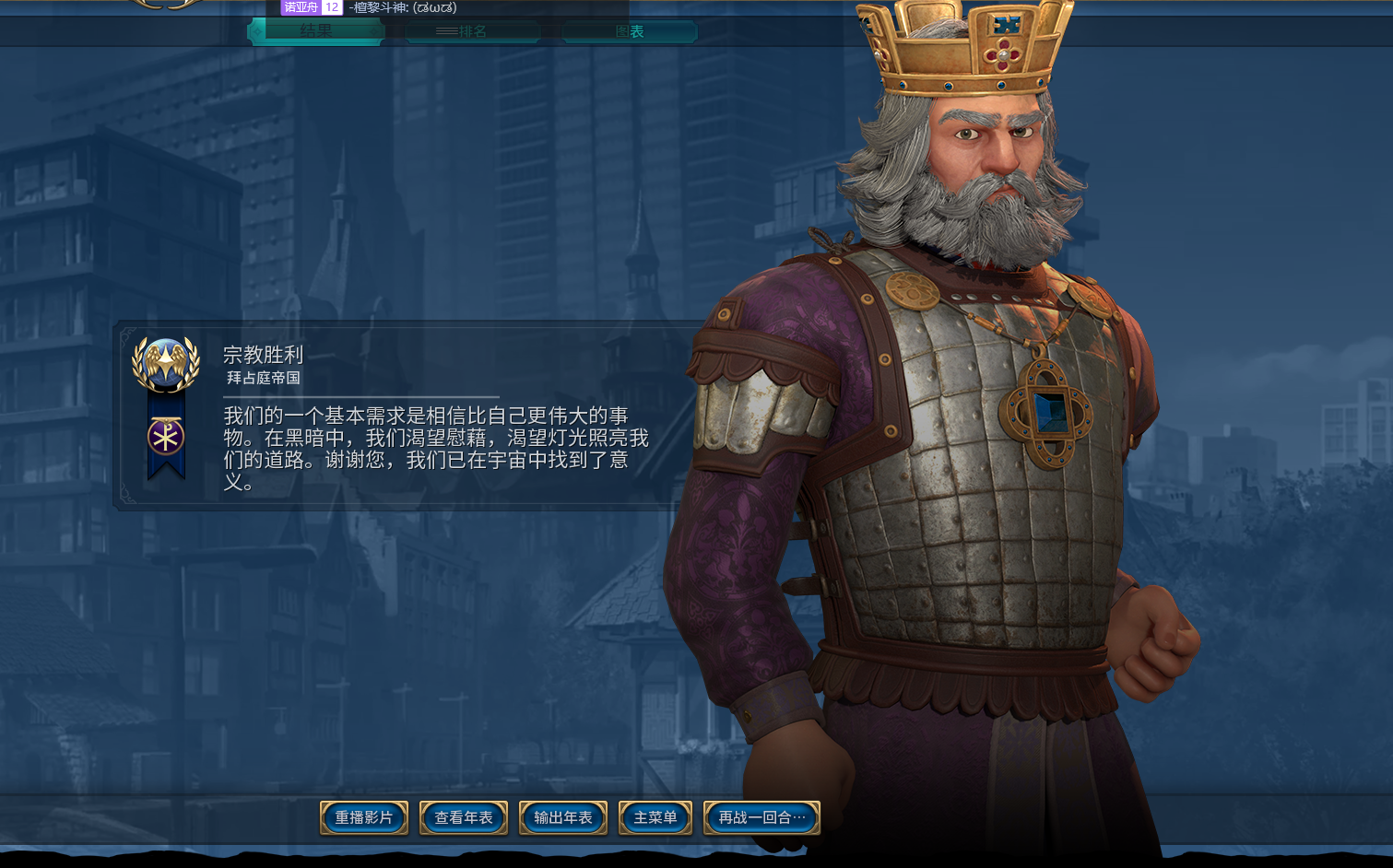 文明6功能全开拜占庭121t宗教胜利