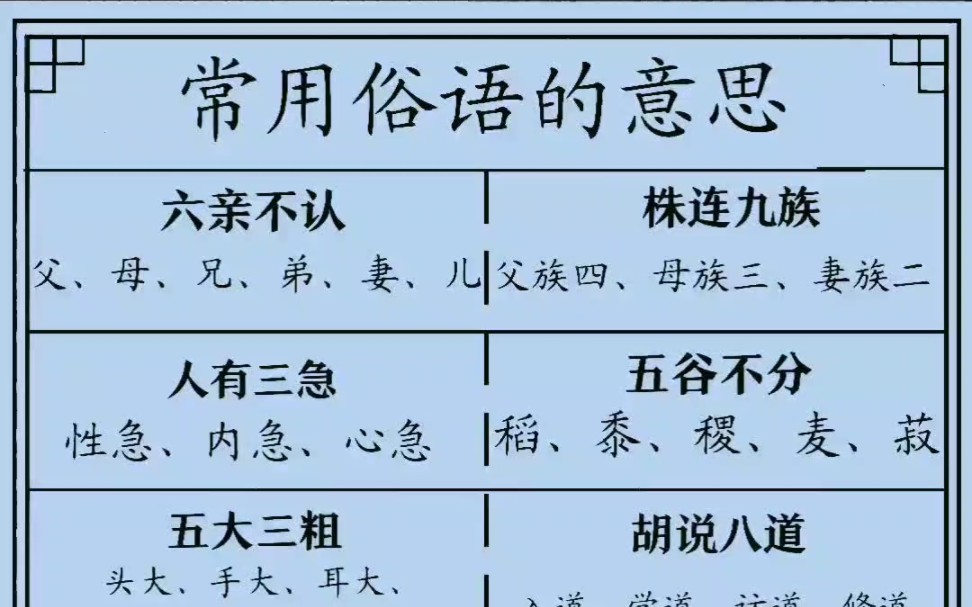 常用俗语的意思