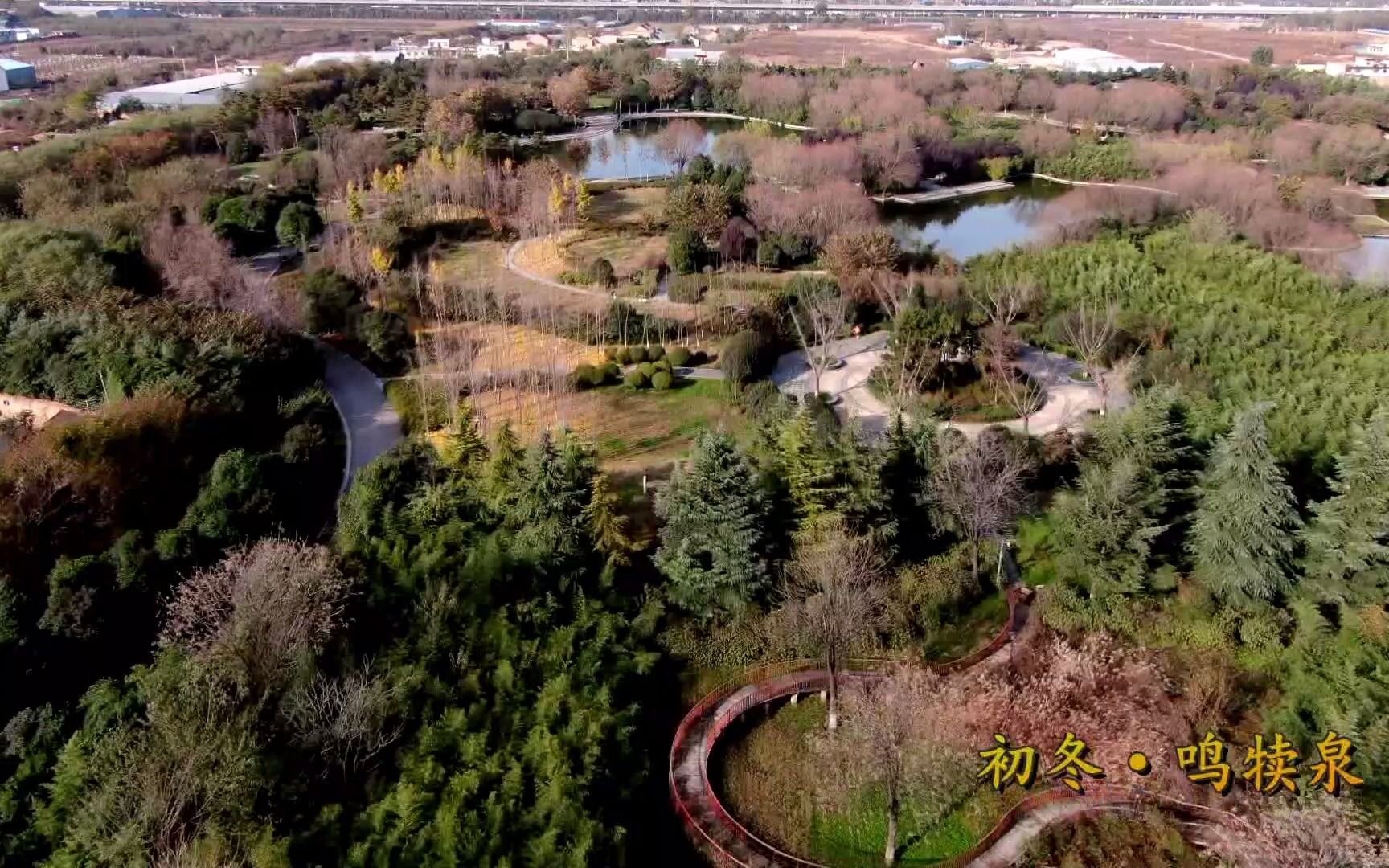 航拍临潼 | 初冬鸣犊泉公园的五彩斑斓!