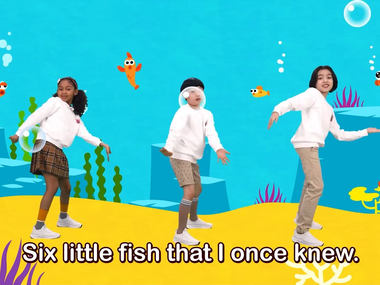 six little fish dance 英語啟蒙歌曲 童謠 英文啟蒙兒歌 動畫 舞蹈