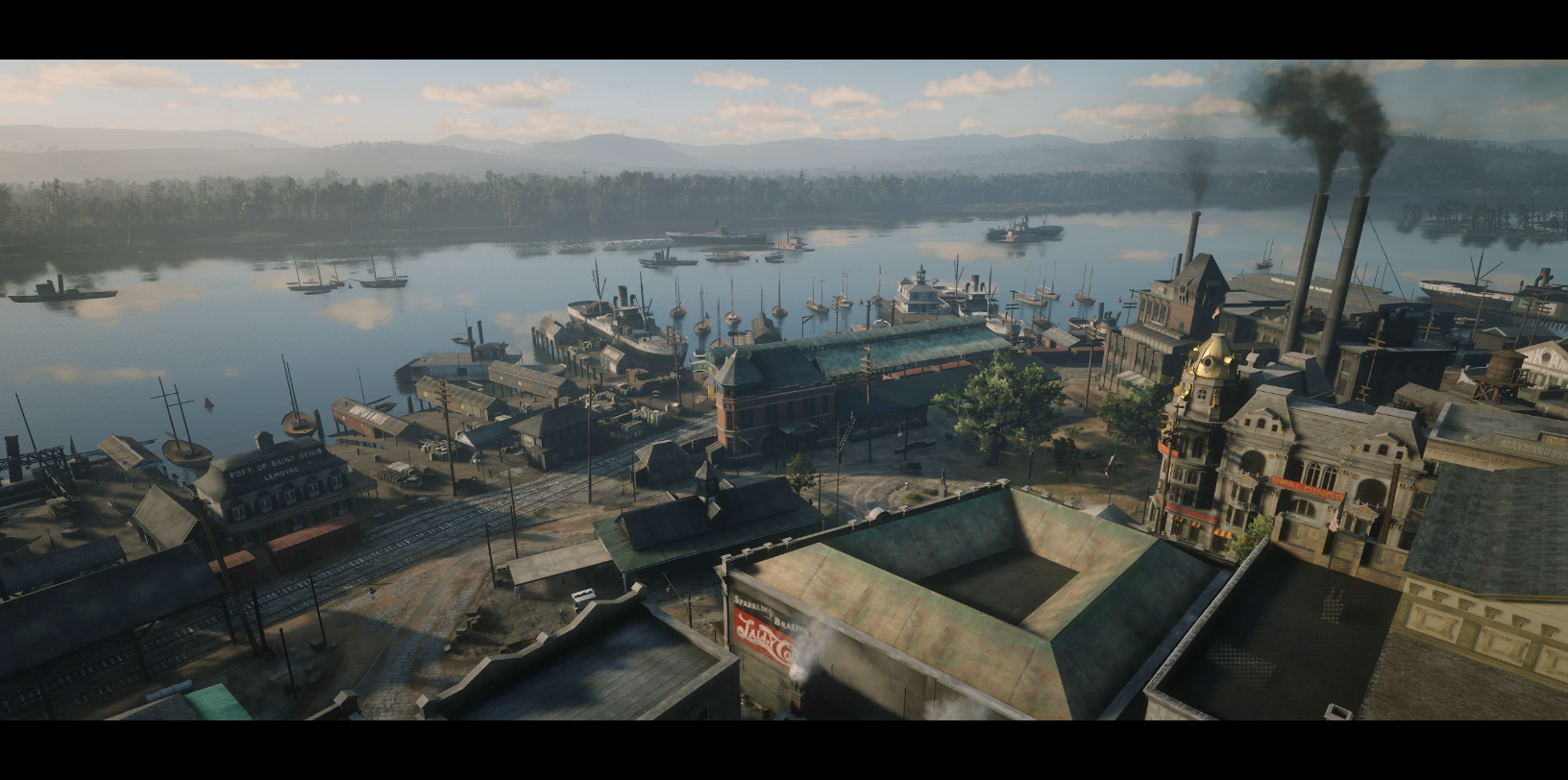 荒野大镖客救赎2上帝视角领略1899年的工业城镇圣丹尼斯