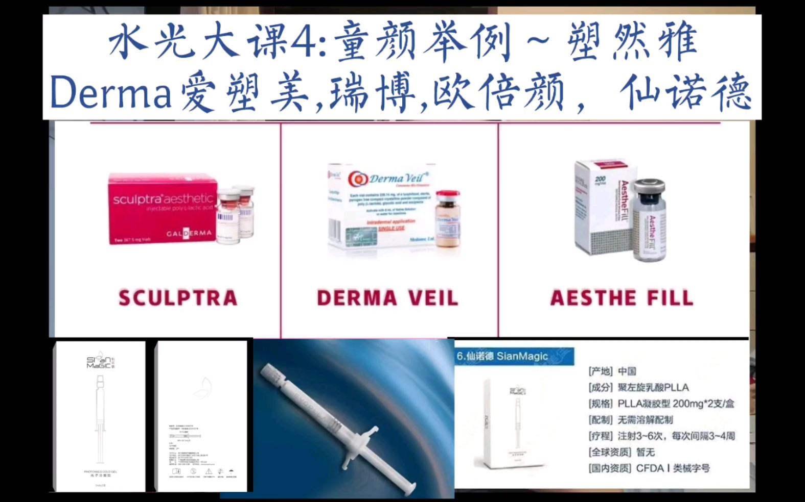 水光大课4:童颜举例,塑然雅,derma爱塑美,瑞博,欧倍颜,仙诺德
