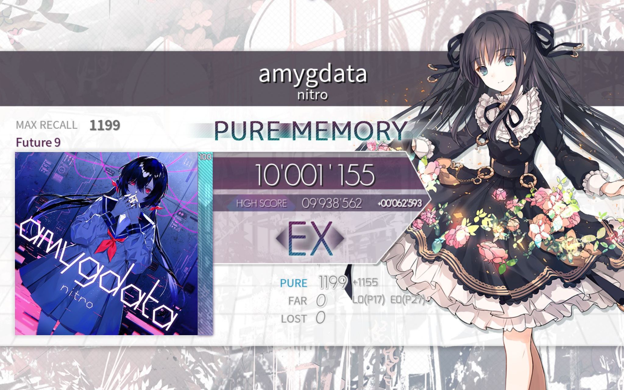 【arcaea】nitro新曲 amygdata (future 9) pure memory