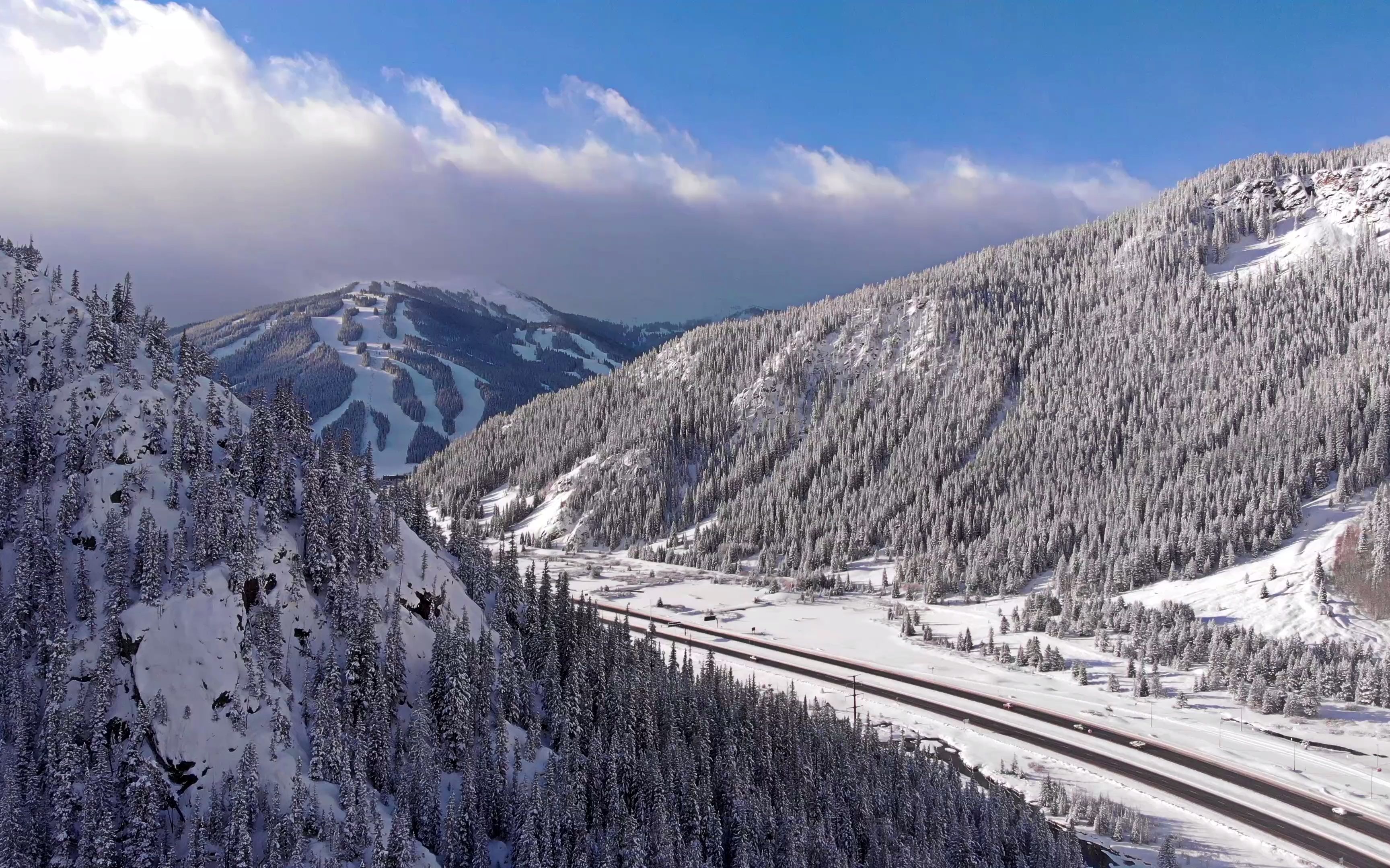 【4k】美国科罗拉多vail雪景航拍