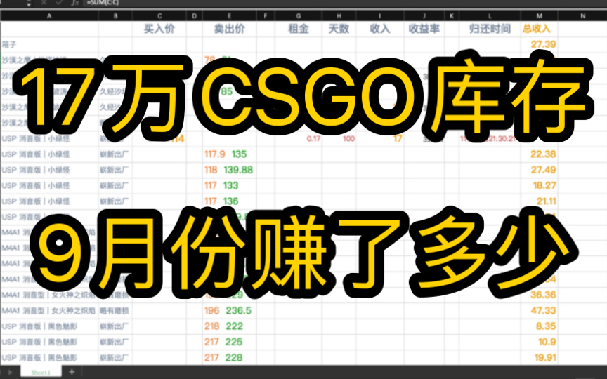 (CSGO租赁)8月租金收入,我加仓了!哔哩哔哩bilibili