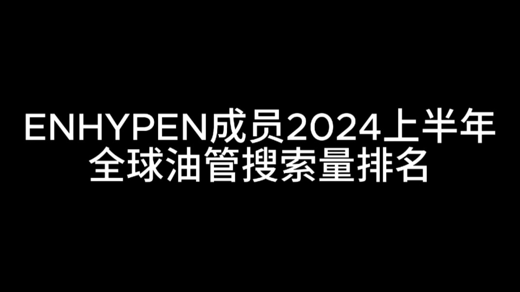 【ENHYPEN】2024上半年全球油管搜索量排名哔哩哔哩bilibili