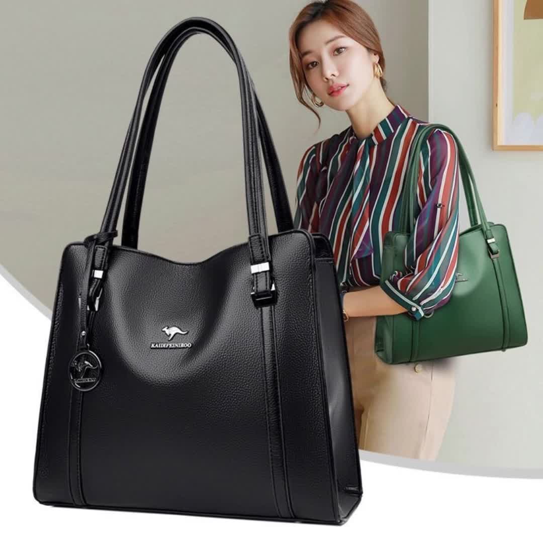 真皮手提包女2023新款托特包软皮大容量女士包气质妈妈包时尚女包8222