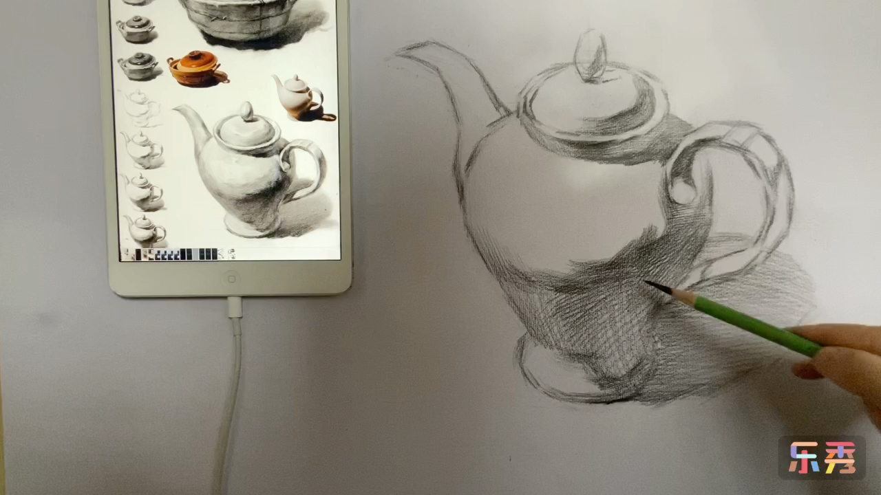 素描静物白瓷壶2