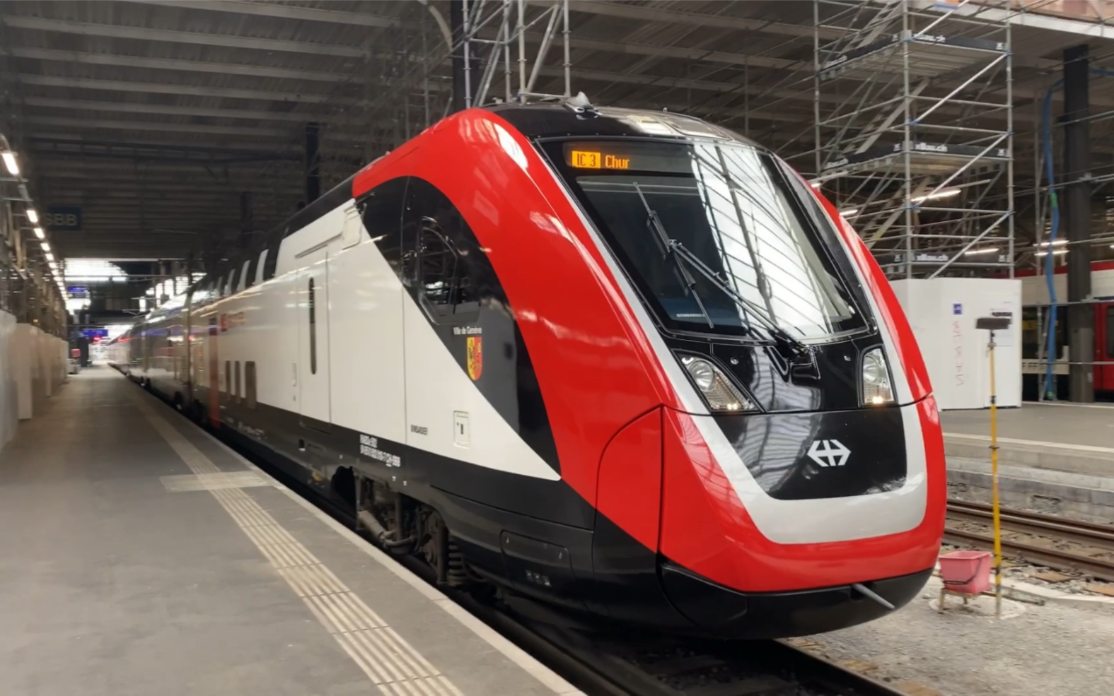 瑞士联邦铁路rabde502双层动车组ic3线chur库尔方向列车basel sbb