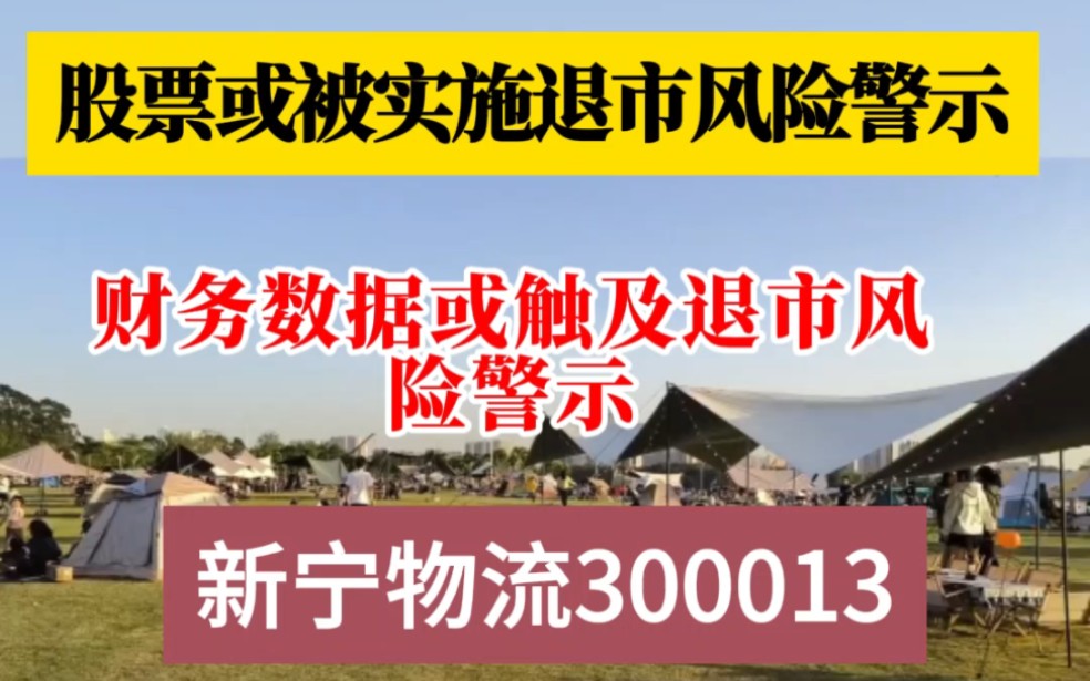 2024年1月30日,新宁物流披露风险提示,在公司2023年年度报告披露后,公司股票交易可能被实施退市风险警示.此前,因信息披露违法,被证监会行政...