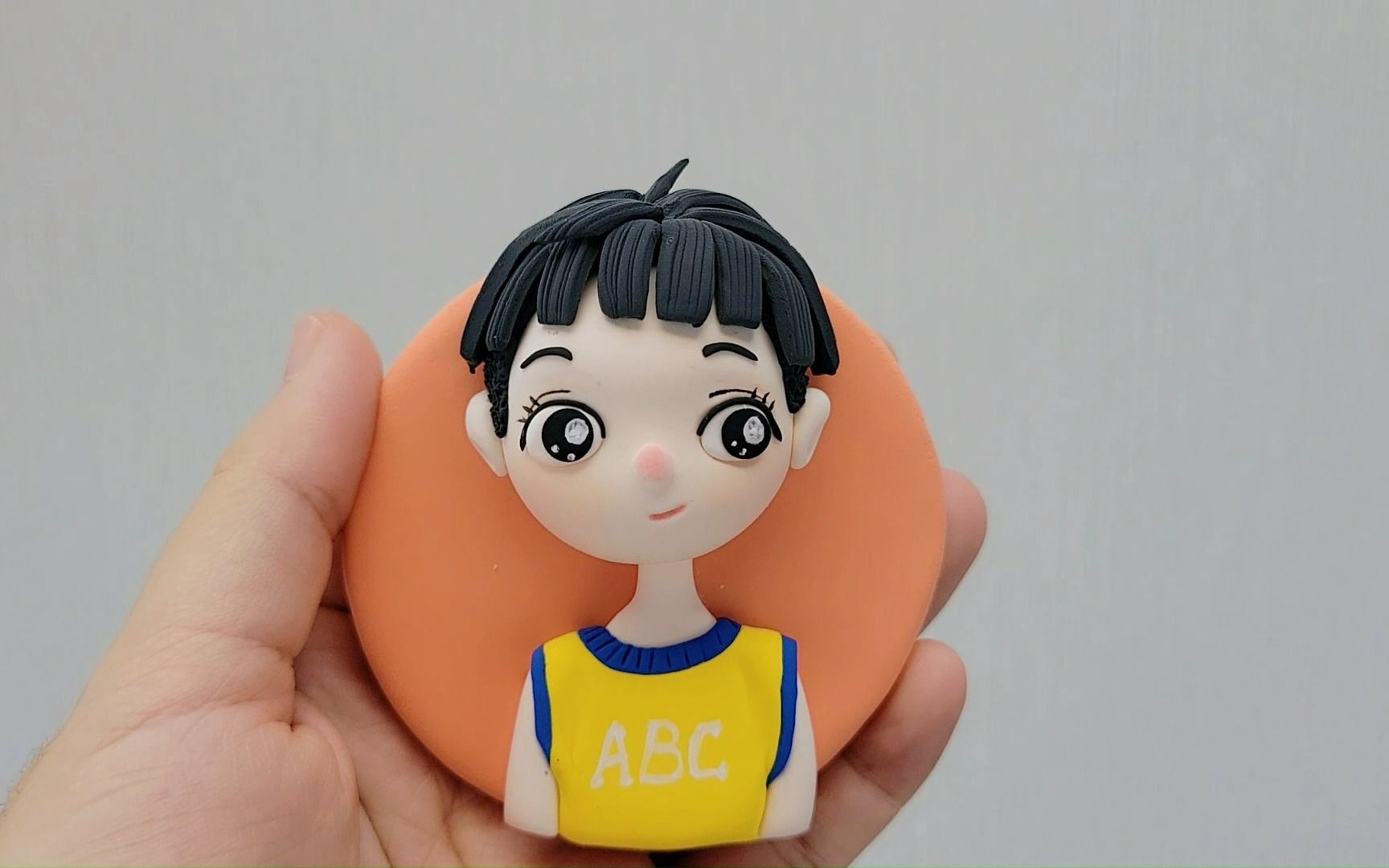 黏土冰箱贴西瓜头运动男孩制作过程超简单哦