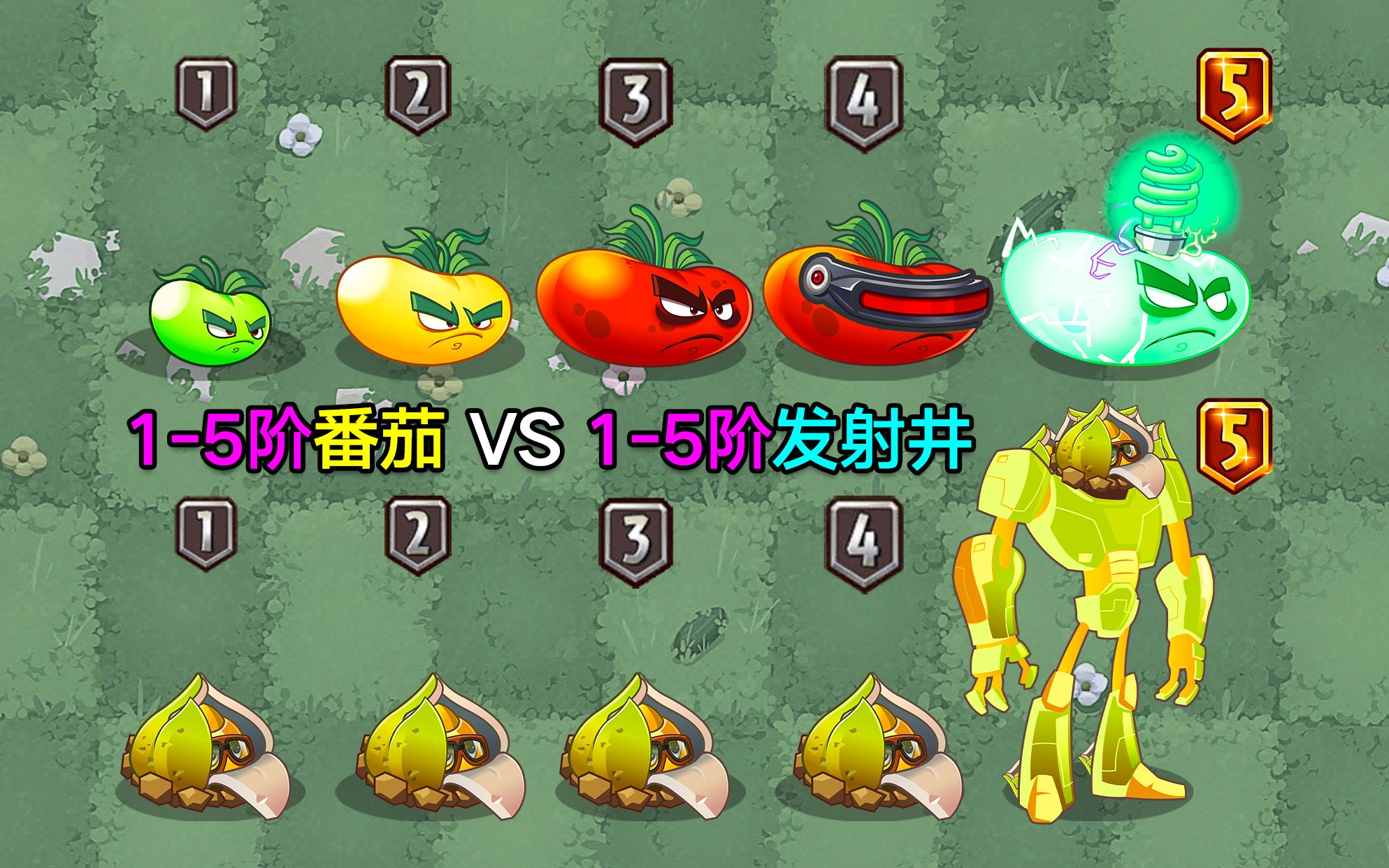 15阶番茄VS15阶发射井!2个阳光最贵的植物,究竟谁更强?PVZ