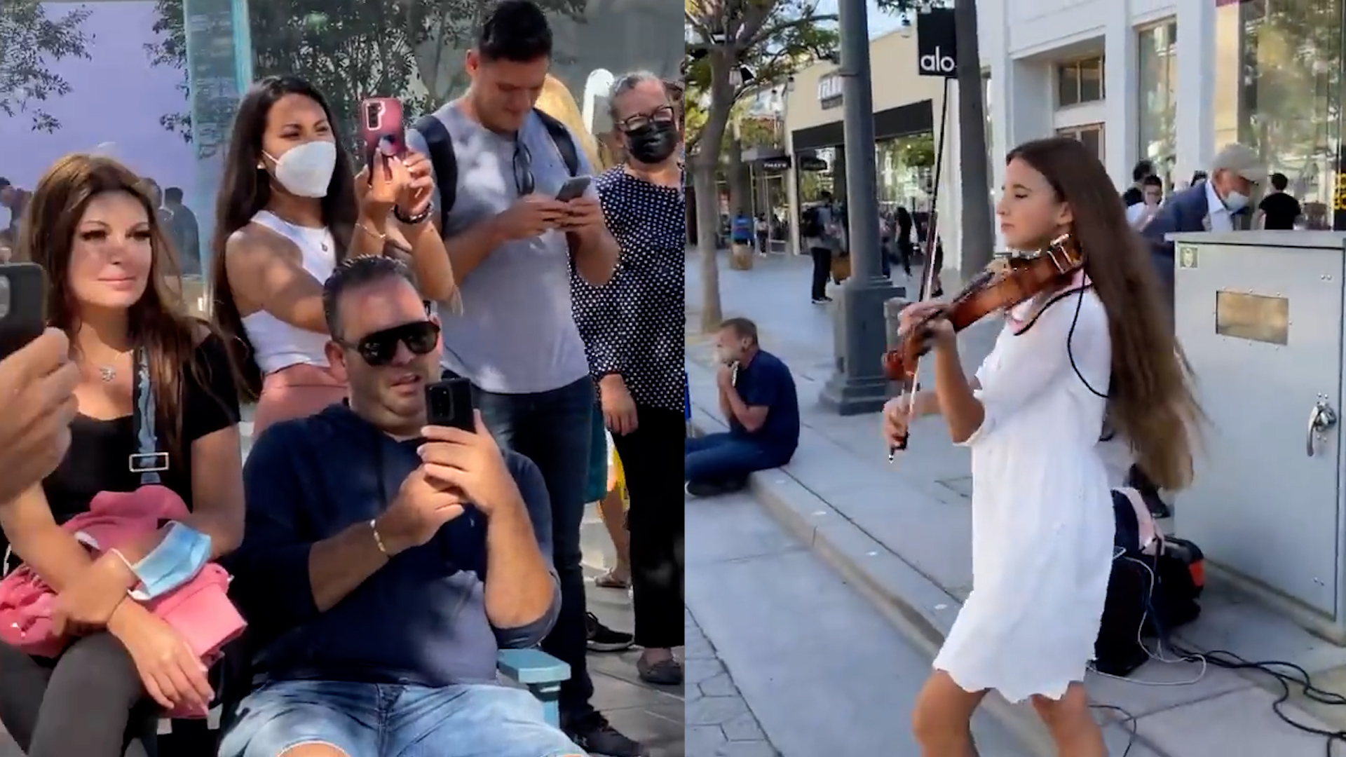 太美了美国天才小提琴手街头演奏过往路人纷纷驻足欣赏