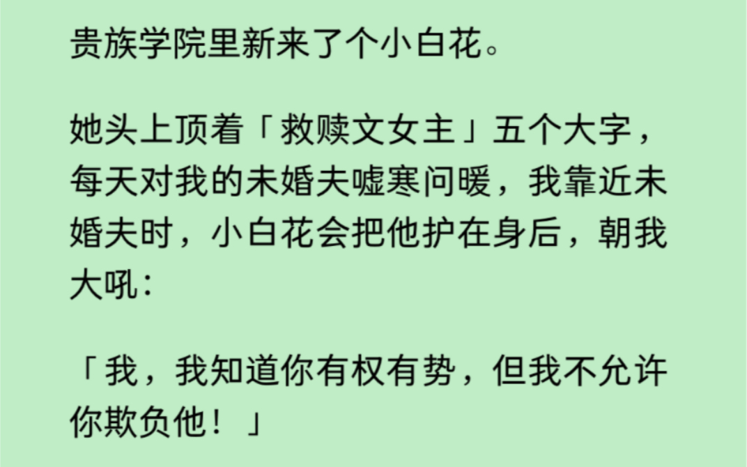 贵族学院里新来了个小白花.她头上顶着「救赎文女主」五个大字,每天对我的未婚夫嘘寒问暖….哔哩哔哩bilibili