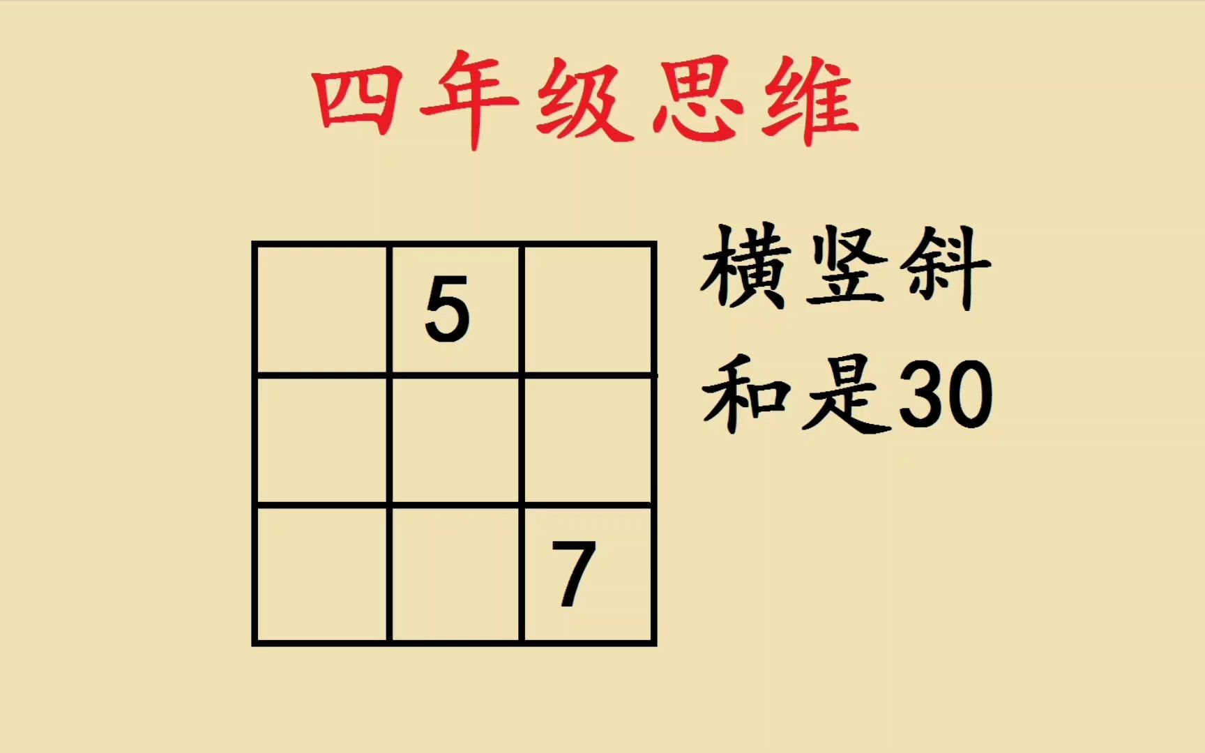 四年级:有人感觉难,有人感觉容易,九宫格填数字哔哩哔哩bilibili