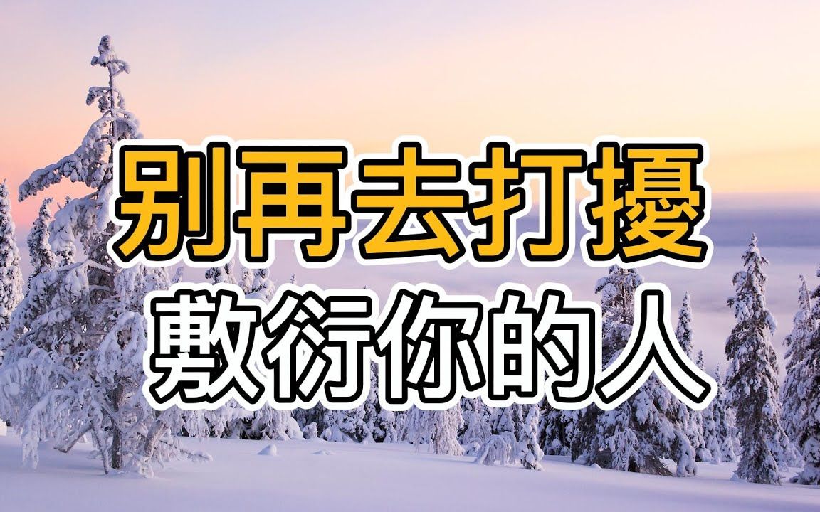 不要去打扰,一个敷衍你的人,真正原因发人深省哔哩哔哩bilibili