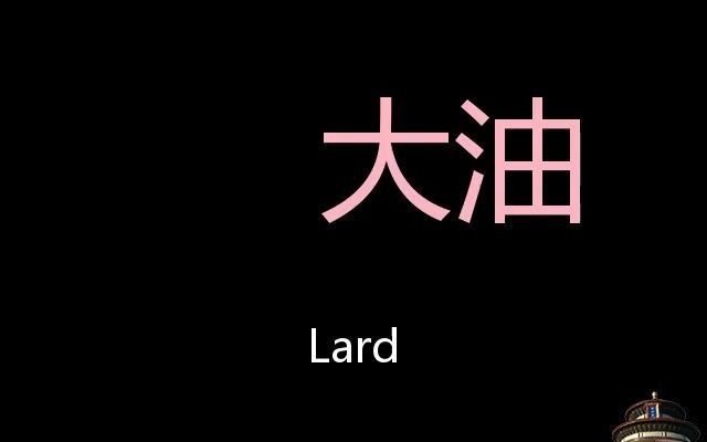 大油 Chinese Pronunciation lard哔哩哔哩bilibili