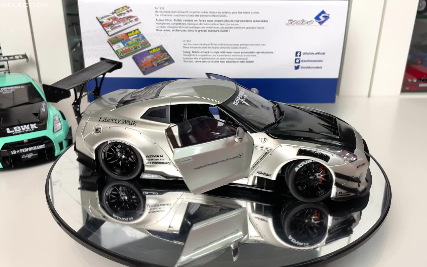 1/18 nissan gt-r (r35) liberty walk (lb work 2 - silver)