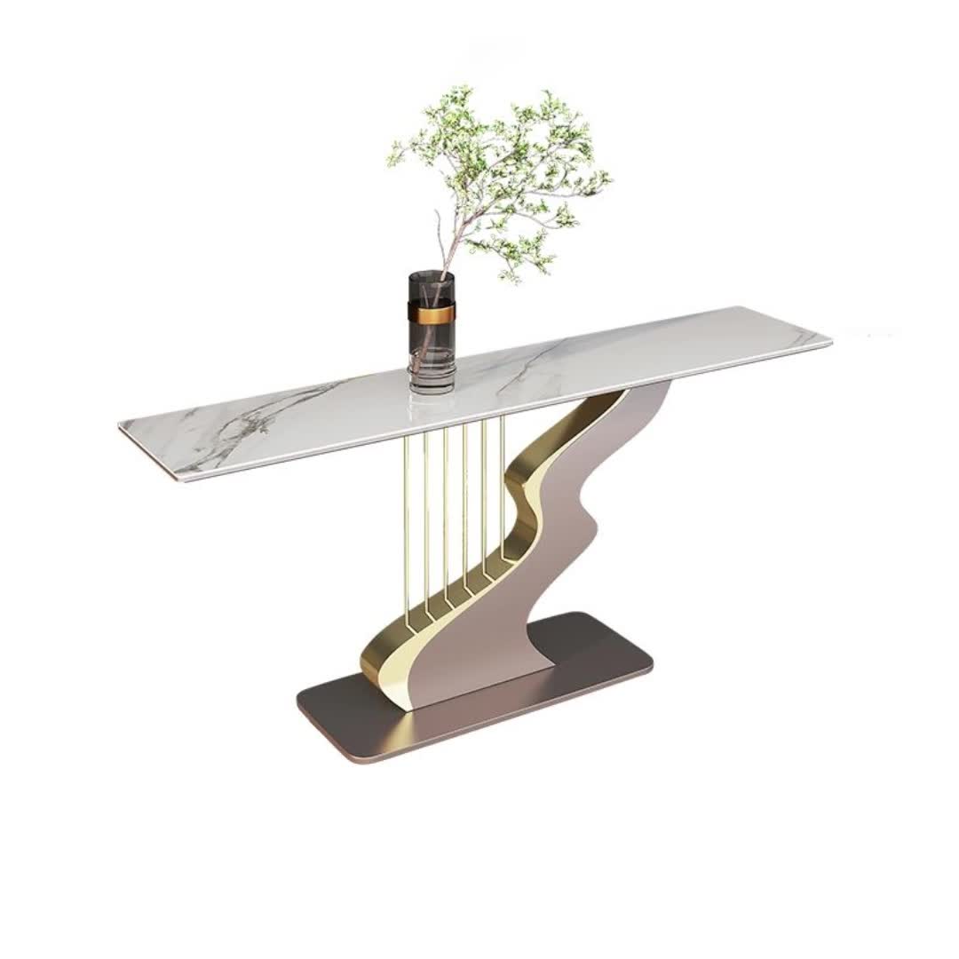 新中式现代简约轻奢玄关台入户进门走廊过道条案岩板玄关桌端景台2729