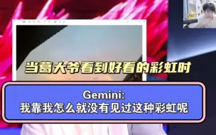 Télécharger la video: 【Gemini】当葛大爷看到好看的彩虹时，Gemini:我靠我怎么就没有见过这种彩虹呢！